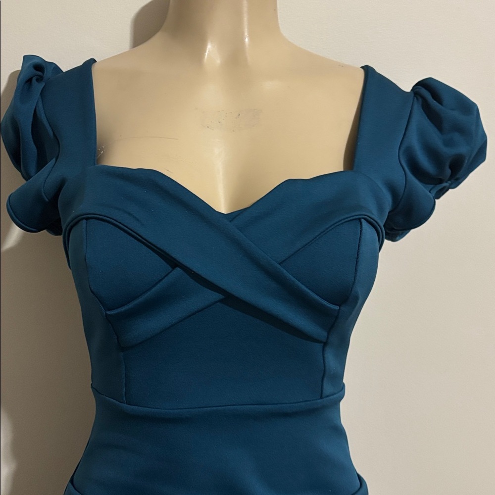 Elegant Teal Dress size XS - Picture 5 of 7
